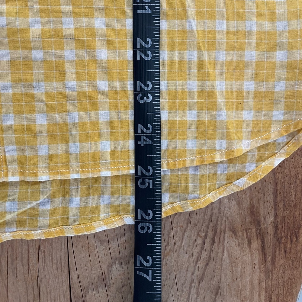 NWT Faherty Avery Short Sleeve Button Up Shirt 100% Cotton Yellow Plaid Womens S - Picture 9 of 10